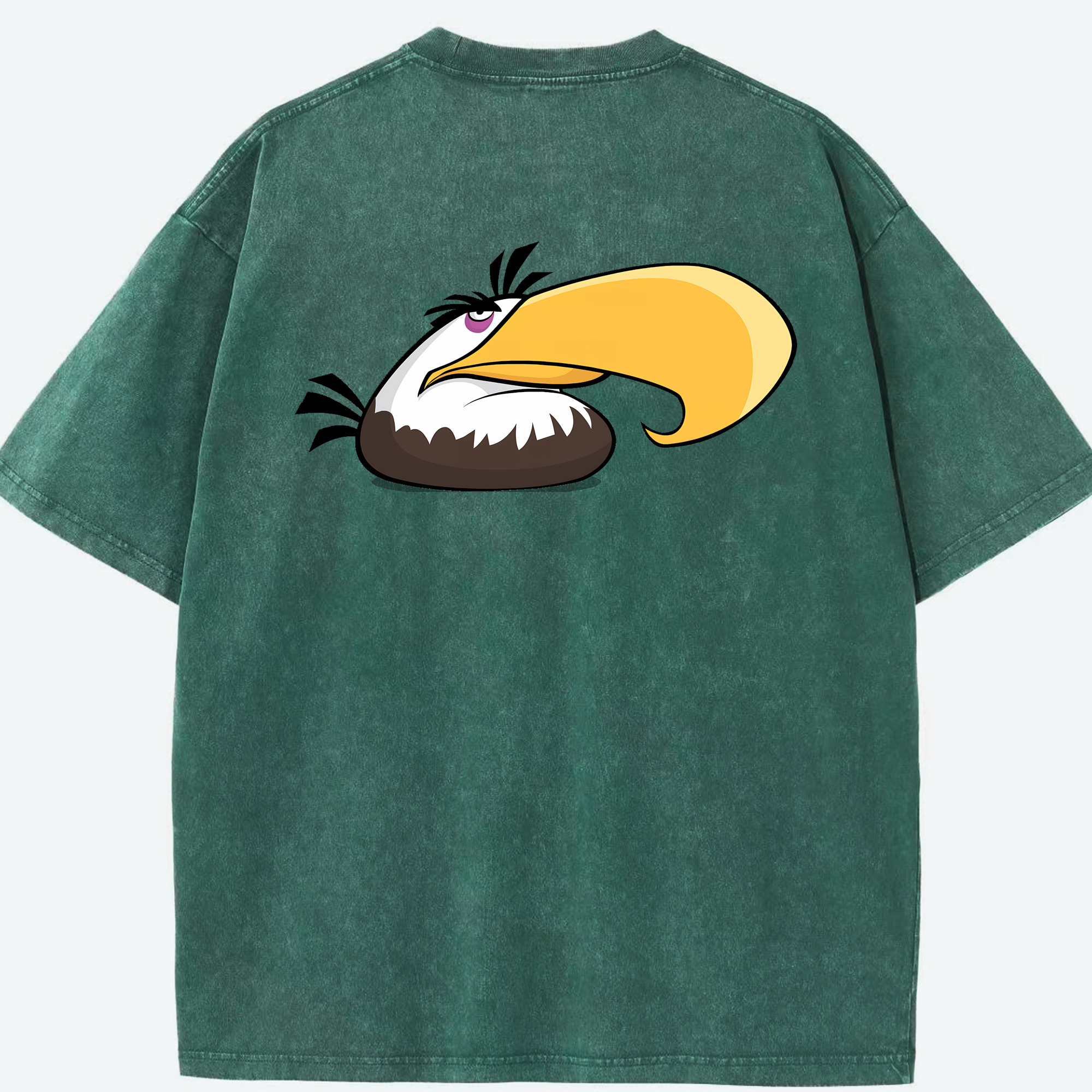 （画像用） Angry Birds アングリーバード 綿100% ヴィンテージ風 半袖Tシャツ（背面プリント）